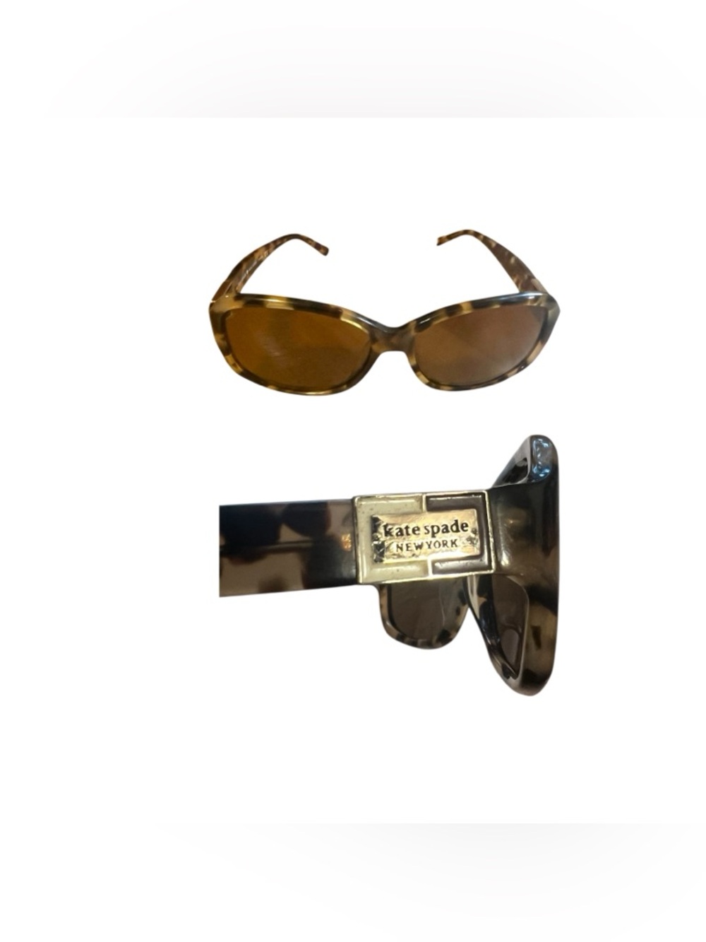 Kate Spade Annika Tortoise Shell Sunglasses with Large Logo - Picture 1 of 4